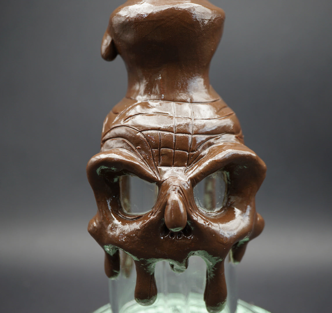 Melted Skull Dab Rig – Handgefertigtes Glasrig mit Totenkopf-Design (22 cm | NS 14 mm)