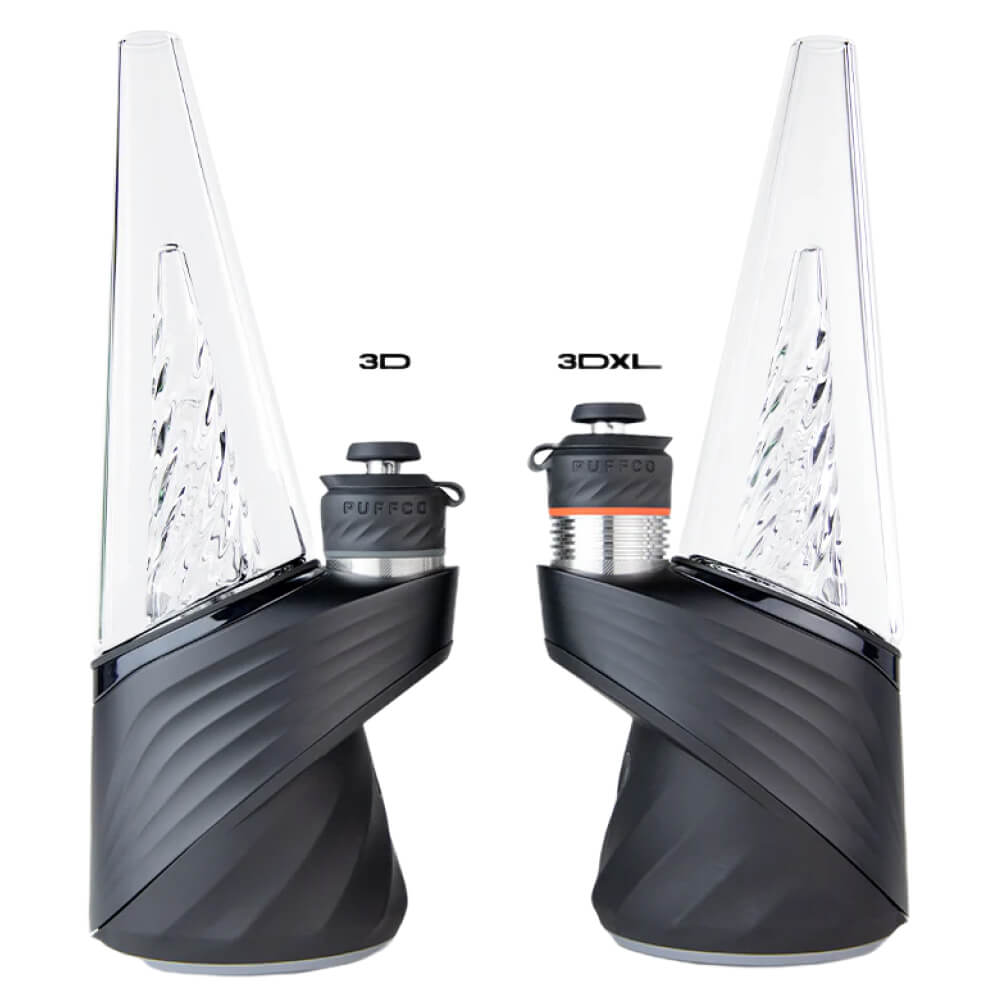 Puffco New Peak Pro Onyx mit 3D XL Chamber im direkten Vergleich mit einem Puffco mit normaler 3d Chamber