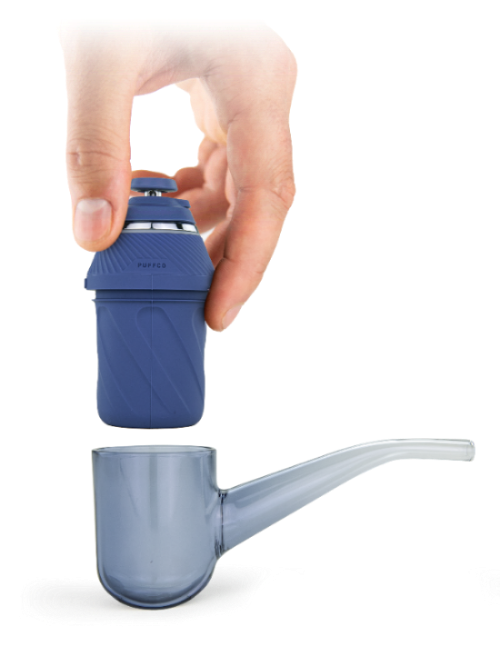 Puffco Proxy Storm in limitierter Auflage zeigt wie das obere Rauchelement mit der Pfeife verbunden wird.