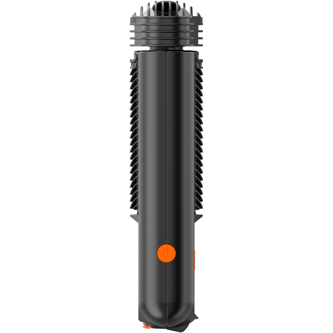 Vaporizer Mighty Plus von Storz und Bickel in der Seitenansicht Powerknopf