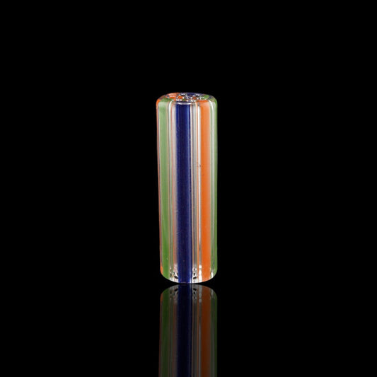 Handcrafted Coral Tide collector glass tip by Blazing Blue Glass