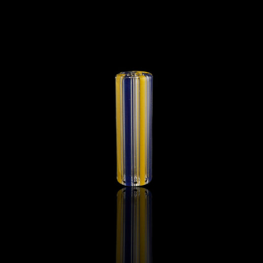 Blazing Blue Glass Royal Current collector glass tip with blue and yellow design