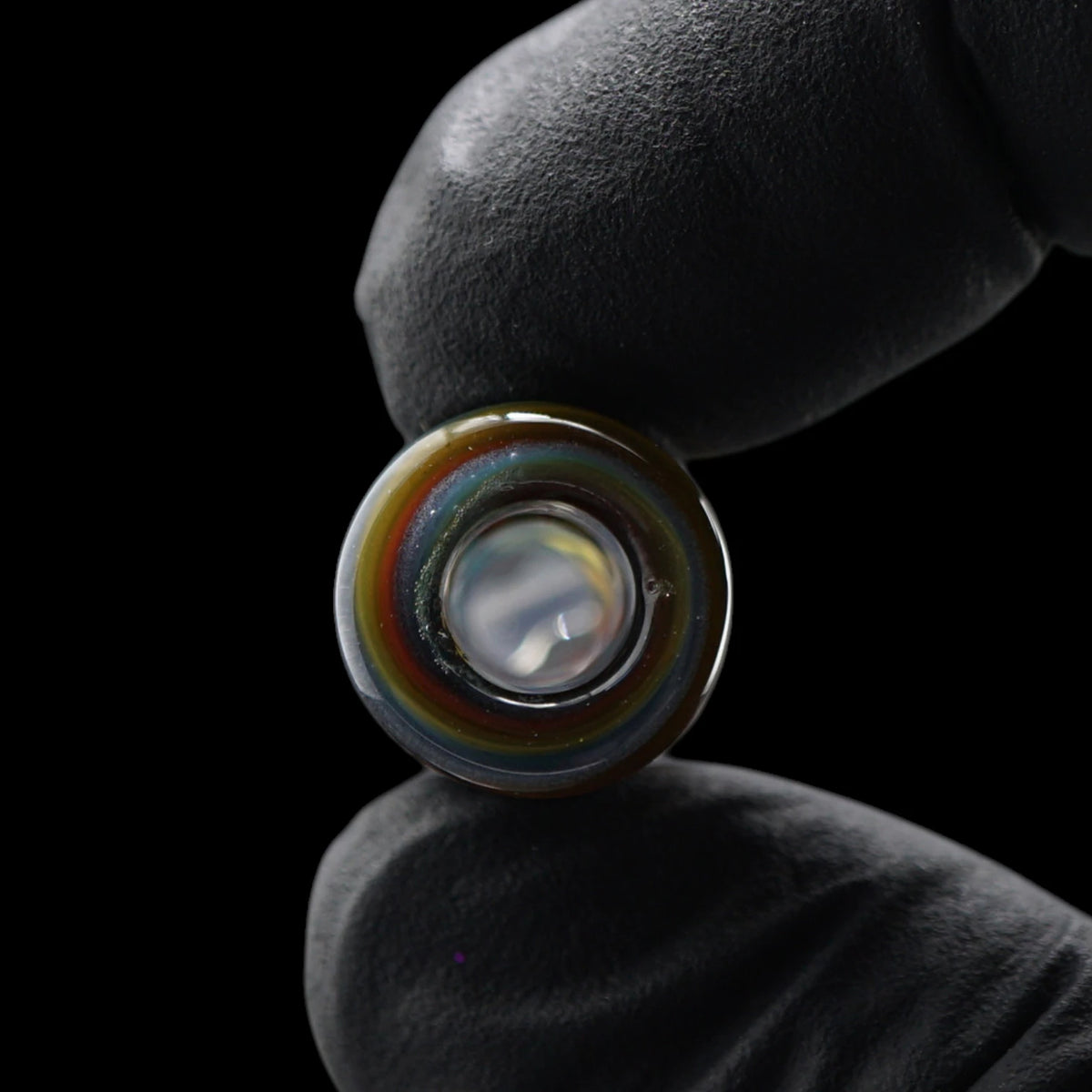 Offenes Ende des Spectrum Wave Glastips von Jcreature Glass mit mehrfarbigem Glasrand