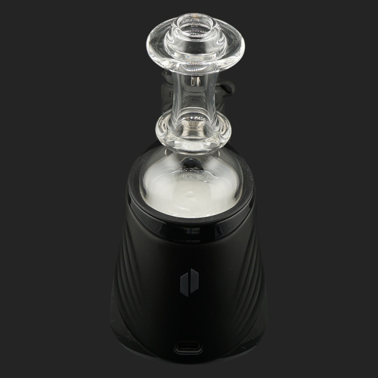 Handmade Mind Blowing Glass Crystal Column Dry Top for Puffco Peak Pro shown at an angle