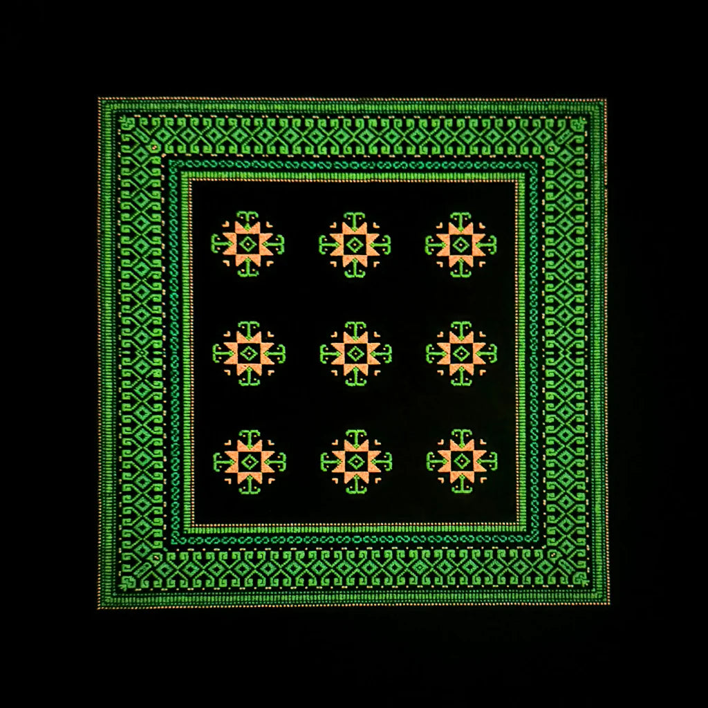 Basel Bitcarpet 8 moodmat glow in the dark screen print