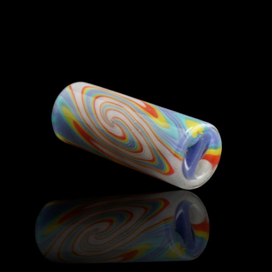 Tyeglassarts Prism Vortex handmade borosilicate glass tip with purple spiral Rotini filter