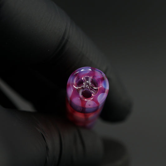 Triple hole pink glass tip by Steve H for smooth airflow