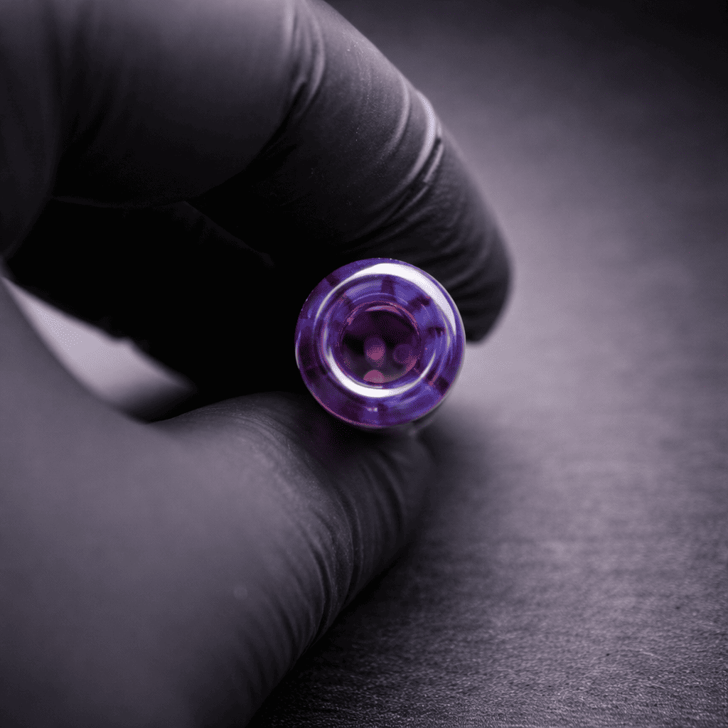 Glasfilter für Joints lila weiss stevehglass Detailaufnahme