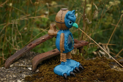 Blue Owl Dab Rig – Handgefertigtes Eulen-Rig aus Glas & Ton