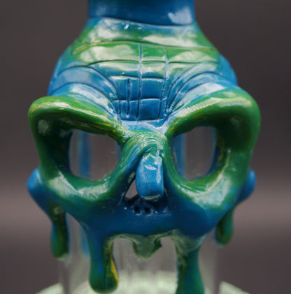 Melted Skull Dab Rig – Handgefertigtes Glasrig mit Totenkopf-Design (22 cm | NS 14 mm)