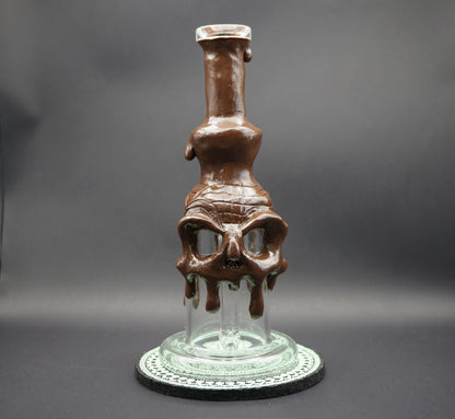 Melted Skull Dab Rig – Handgefertigtes Glasrig mit Totenkopf-Design (22 cm | NS 14 mm)