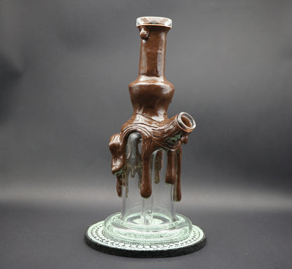 Melted Skull Dab Rig – Handgefertigtes Glasrig mit Totenkopf-Design (22 cm | NS 14 mm)