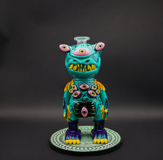 Psycho Eye Monster Dab Rig – 18 cm | NS 14 mm mit Terp Slurper Set