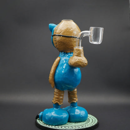 Blue Owl Dab Rig – Handgefertigtes Eulen-Rig aus Glas & Ton