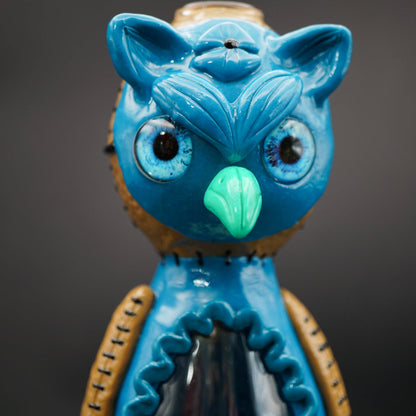 Blue Owl Dab Rig – Handgefertigtes Eulen-Rig aus Glas & Ton