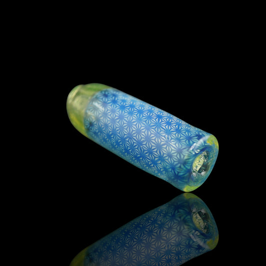 Hefe Glass glazen tip 11,5 mm met groene UV glow en blauw pattern