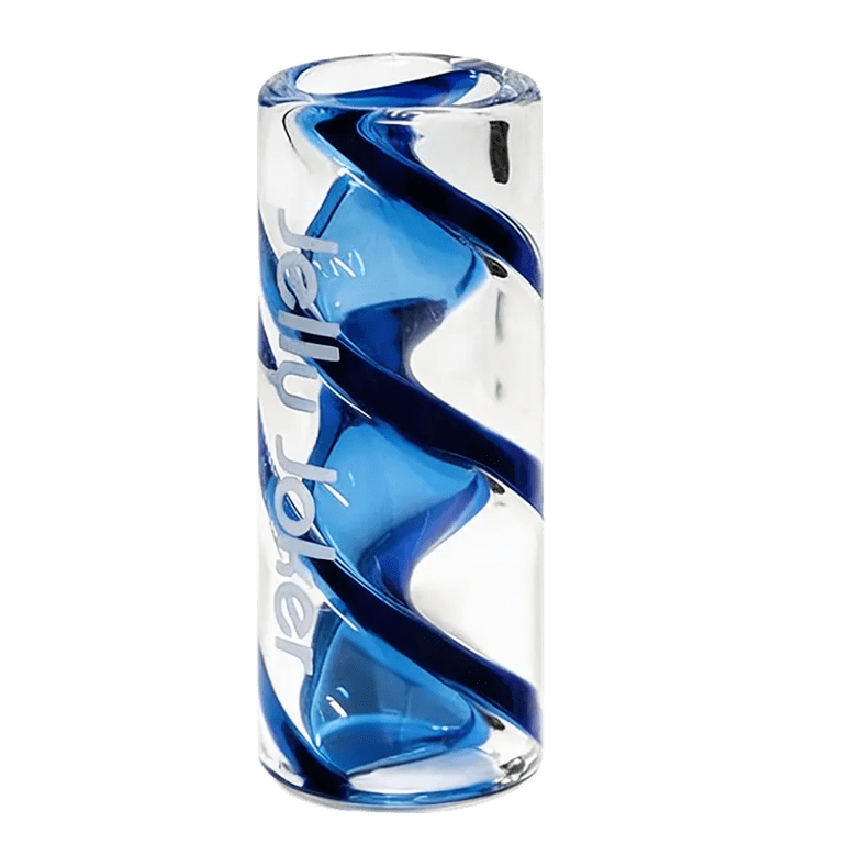 Glastip oder Glasfilter für Joints in 12mm Durchmesser in der Farbe clear blue mit Sprialsystem