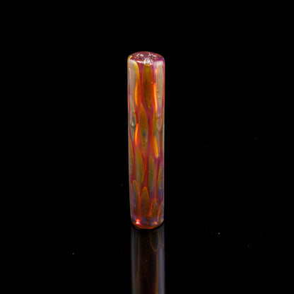 Amber and pink handmade glass filter tip by Steve H