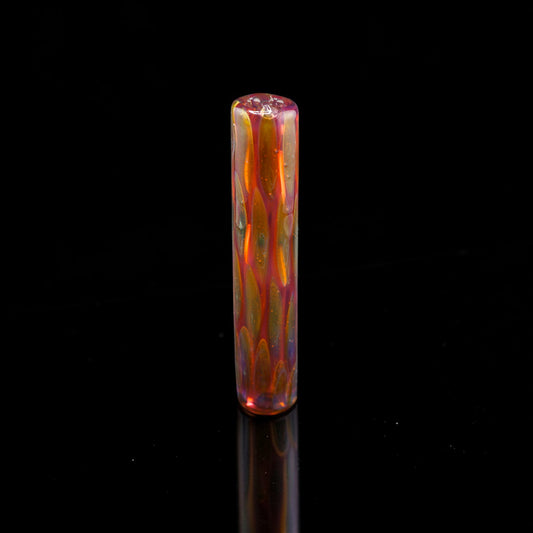 Amber and pink handmade glass filter tip by Steve H