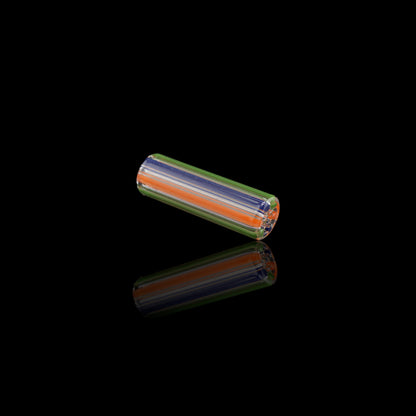 Blazing Blue Glass Coral Tide collector glass tip featuring blue green and orange accents