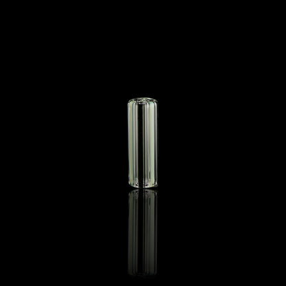 Front view of the Blazing Blue Glass Obsidian Ghost collector glass tip with 7-hole design