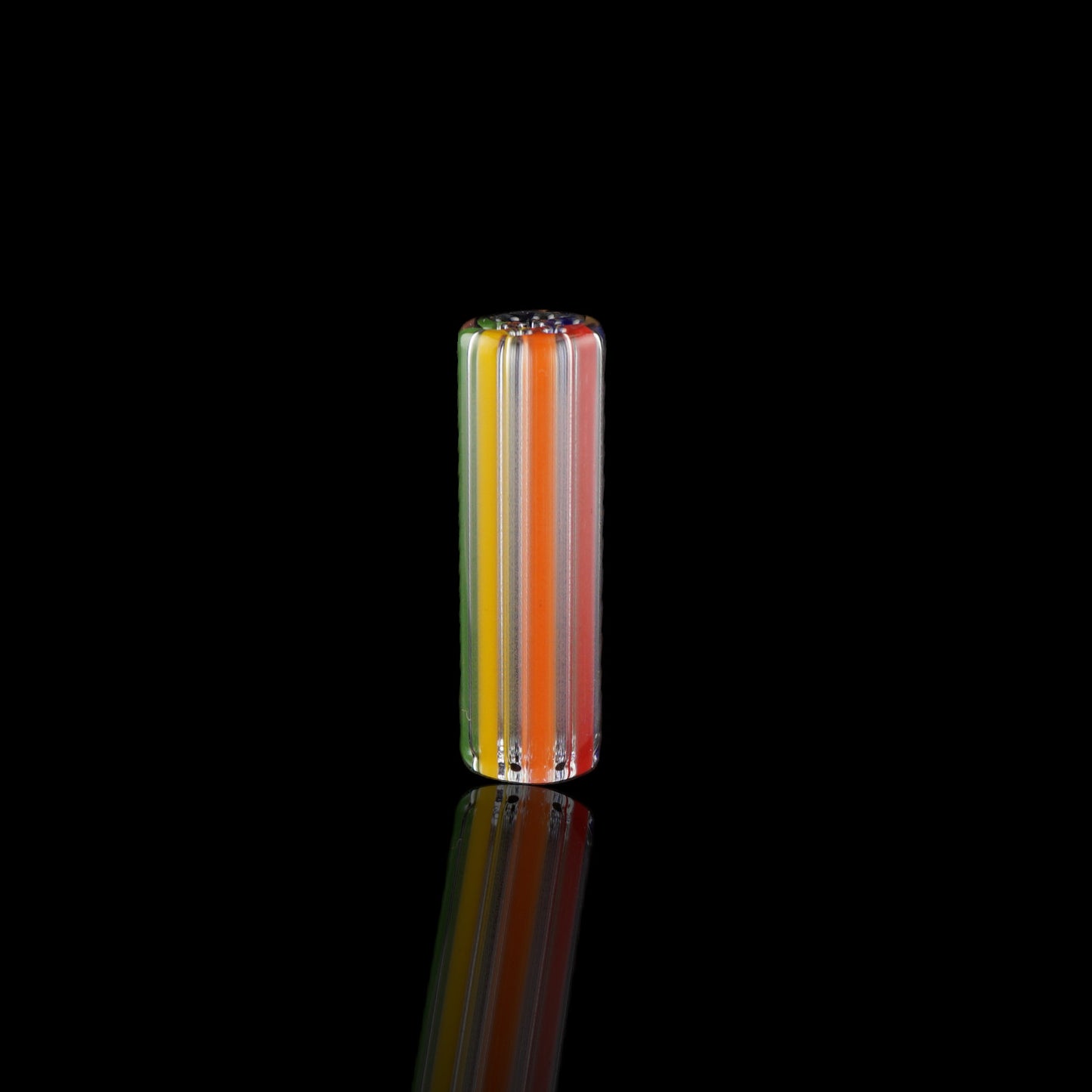 Blazing Blue Glass Prismatic Flow collector glass tip with multicolor spectrum design