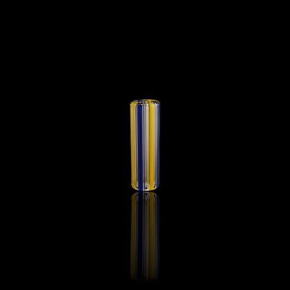 Blazing Blue Glass Royal Current collector glass tip with blue and yellow design