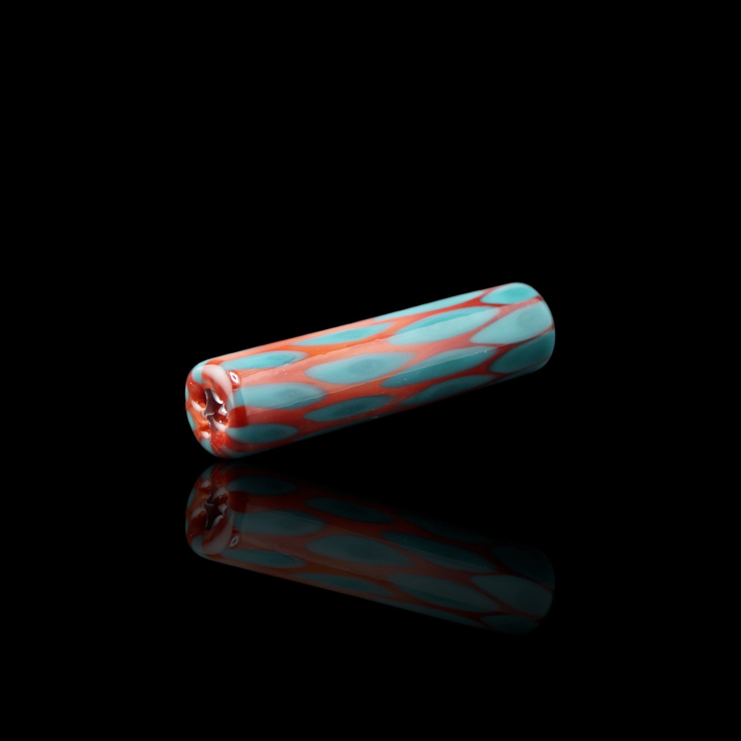 Handmade Coral Flux glass filter tip by Steve H