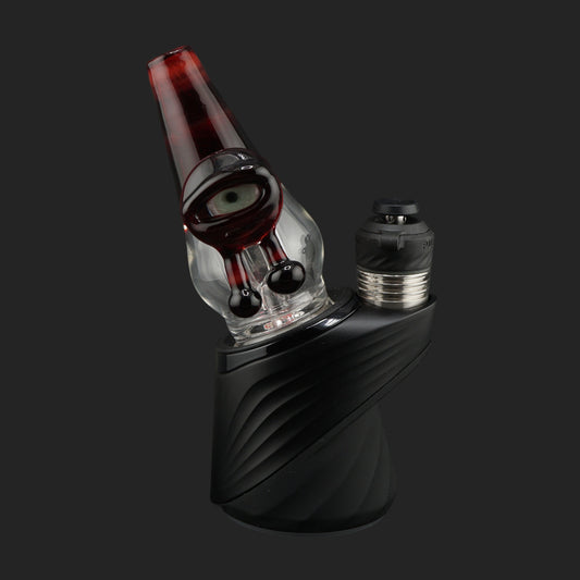Crimson Watch wet top featuring a detailed eye millie with dark red glass drips on the side of the attachment.