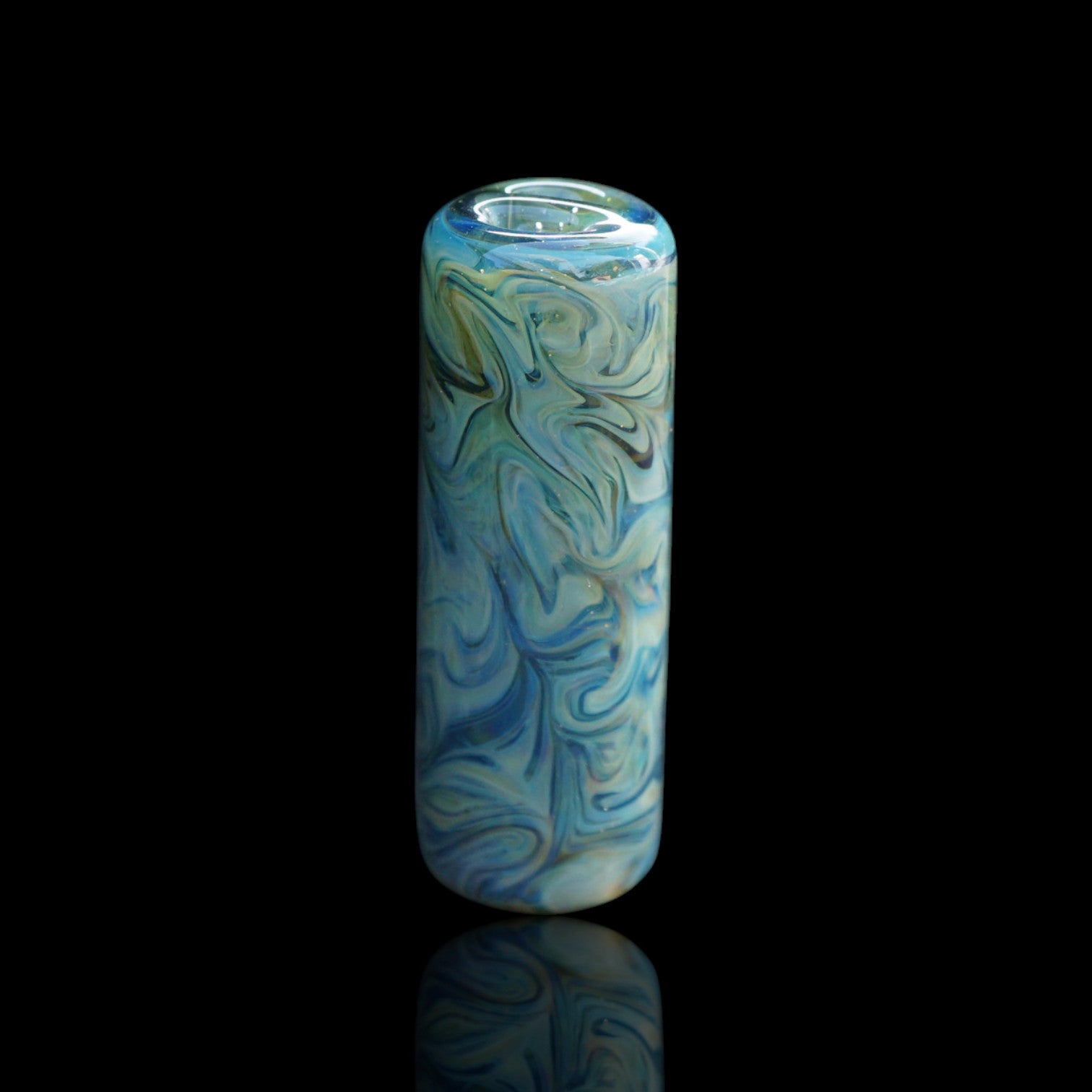 Finer Glass Aqua Stardust Collector Glastip in Eisblau und Türkis