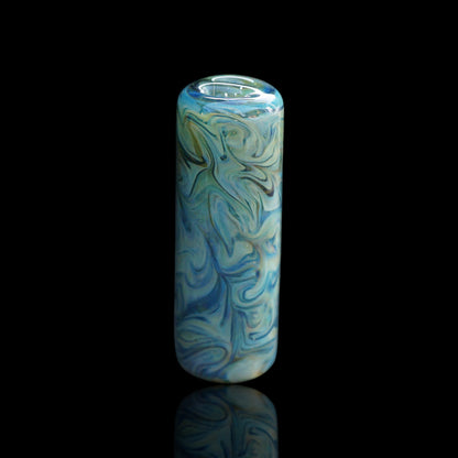 Finer Glass Aqua Stardust Collector Glastip in Eisblau und Türkis