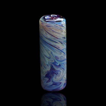 Finer Glass Frozen Iris Collector Glastip in Eisblau Violett und Silberweiß