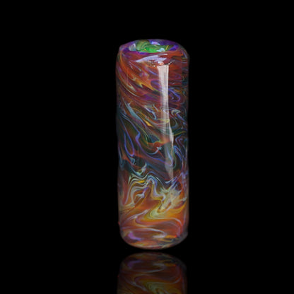 Finer Glass Molten Spectrum Collector Glastip in Orange, Rot und Violett