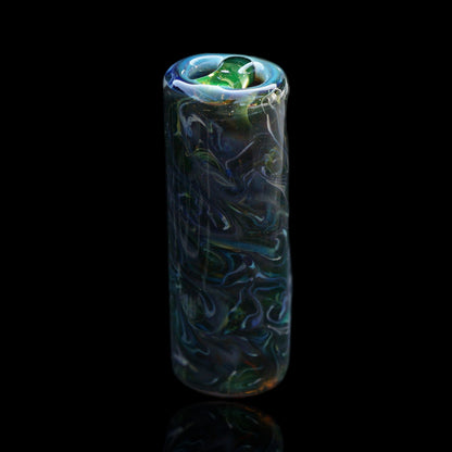 Finer Glass Neon Abyss UV Collector Glastip in Dunkelgrün Petrol und Blau