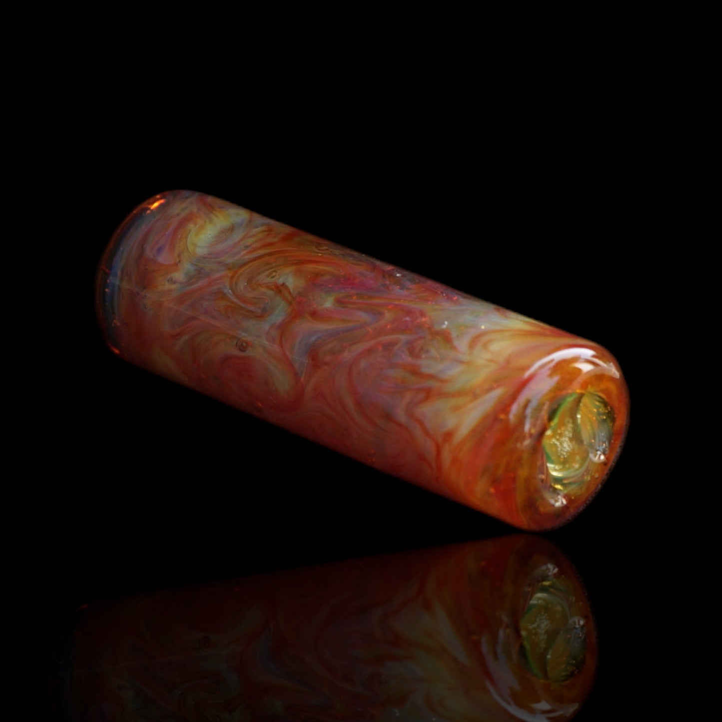 Orangefarbenes Pfirsich und Creme Muster des Peach Reactor Glastips