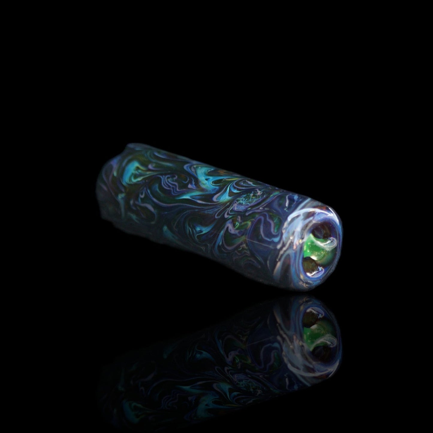 Phantom Reef Glastip mit dunkelblauem, türkisem und violettem Muster