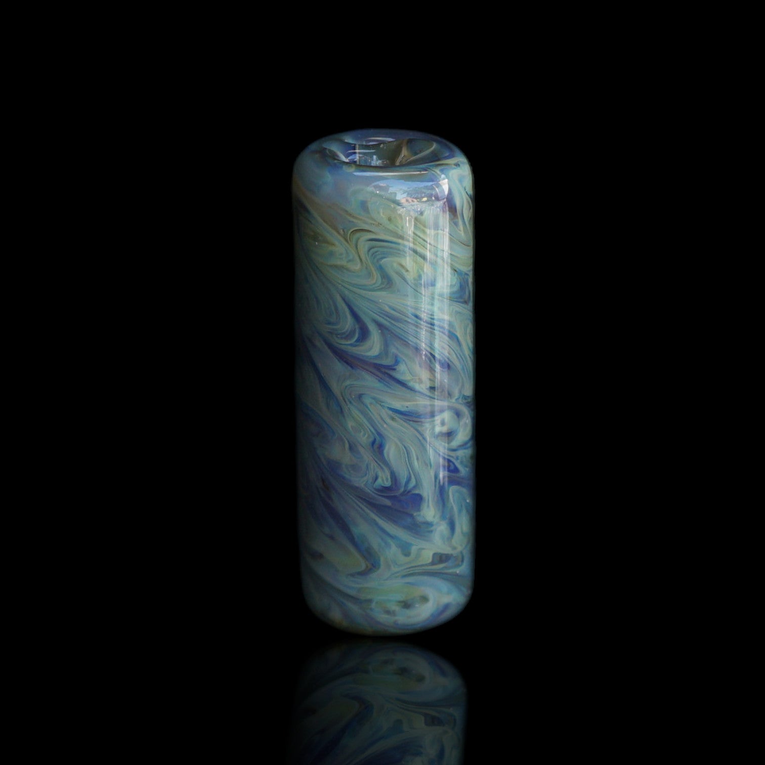 Finer Glass Seafoam Veil Collector Glastip in Eisblau, Türkis und Creme