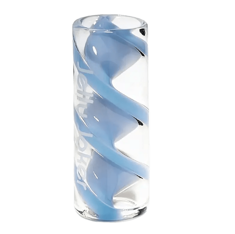 Spiral Glastip 12mm in der Farbe milky blue