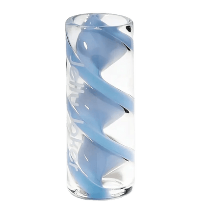 Spiral Glastip 12mm in der Farbe milky blue