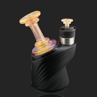 Handmade Peach Rainbow Puffco glass attachment by Glass by Yeti
