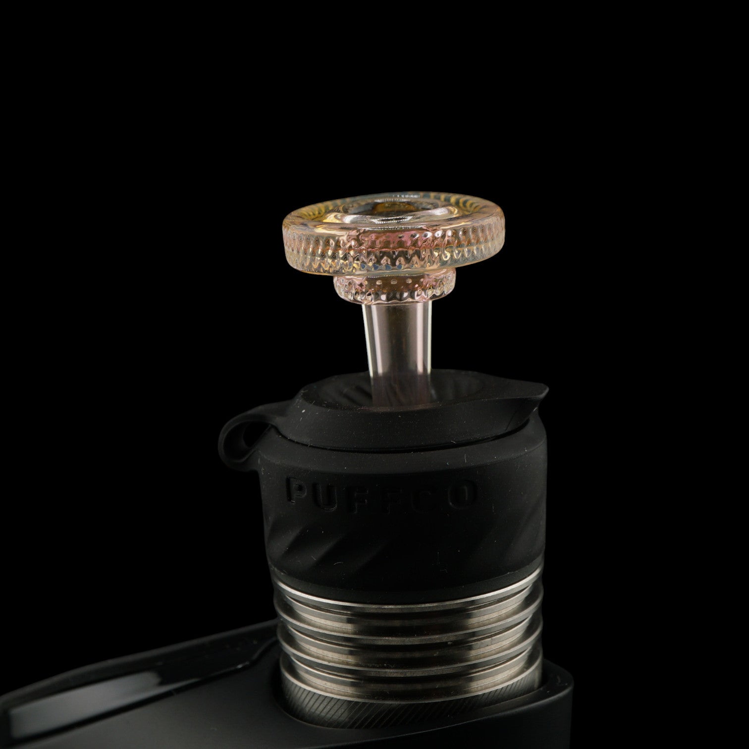 Glass by Yeti Champagne Aura joystick cap installed on Puffco Peak Pro