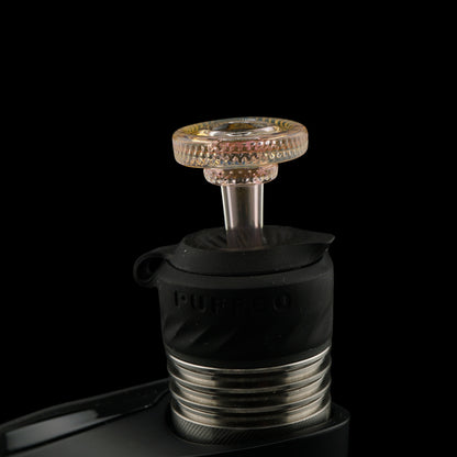 Glass by Yeti Champagne Aura joystick cap installed on Puffco Peak Pro