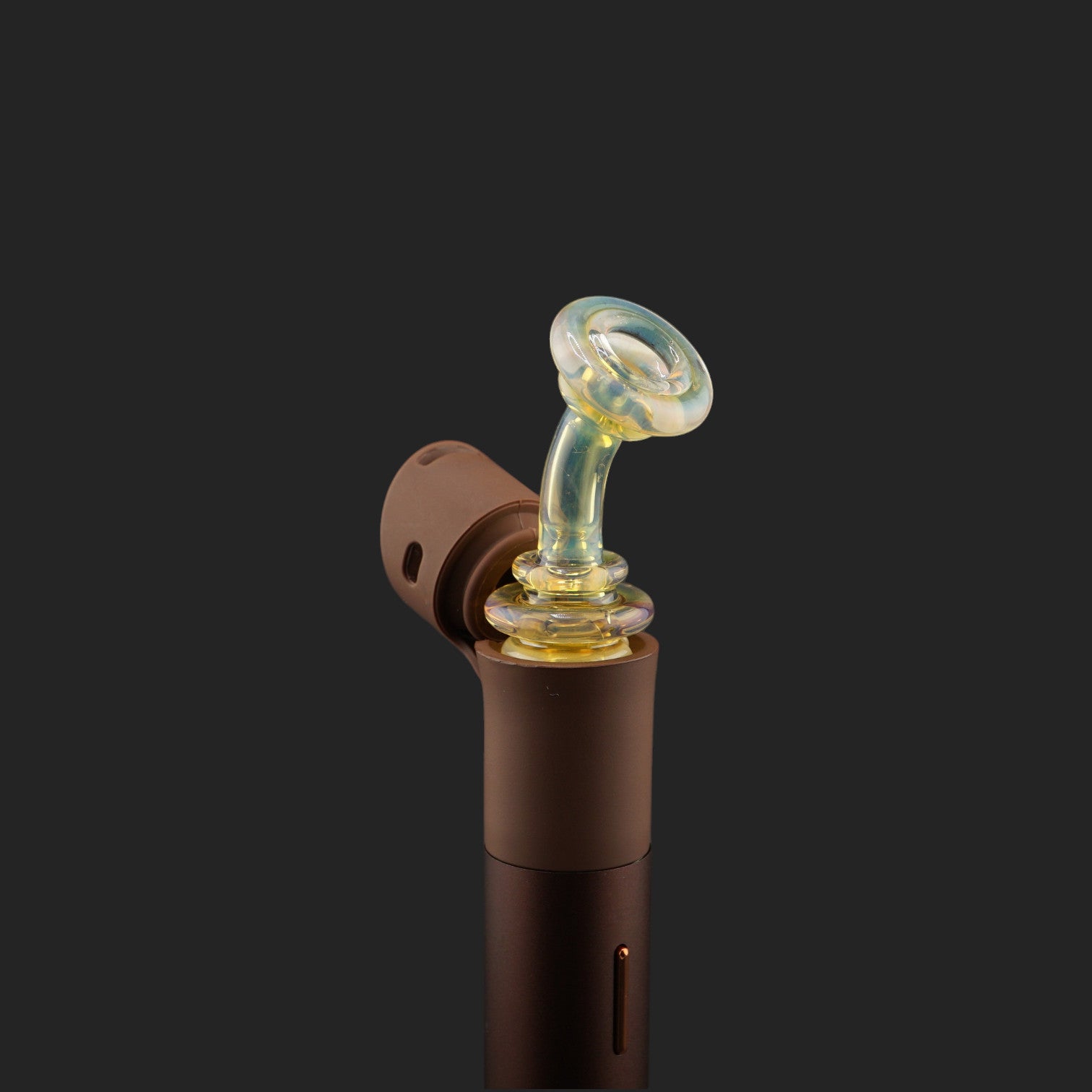 Glass by Yeti Aurora Puffco Pivot glass mouthpiece attached to device