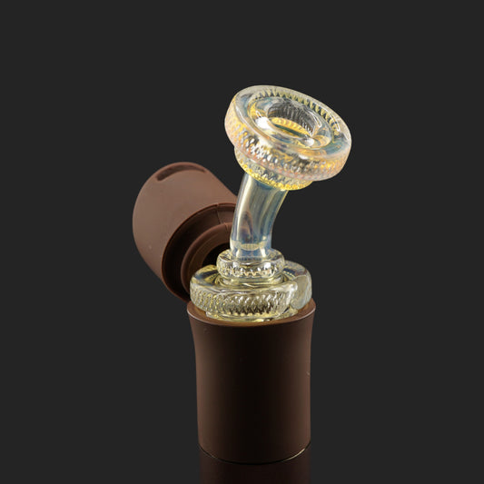 Halo Puffco Pivot glass mouthpiece installed on a Puffco Pivot