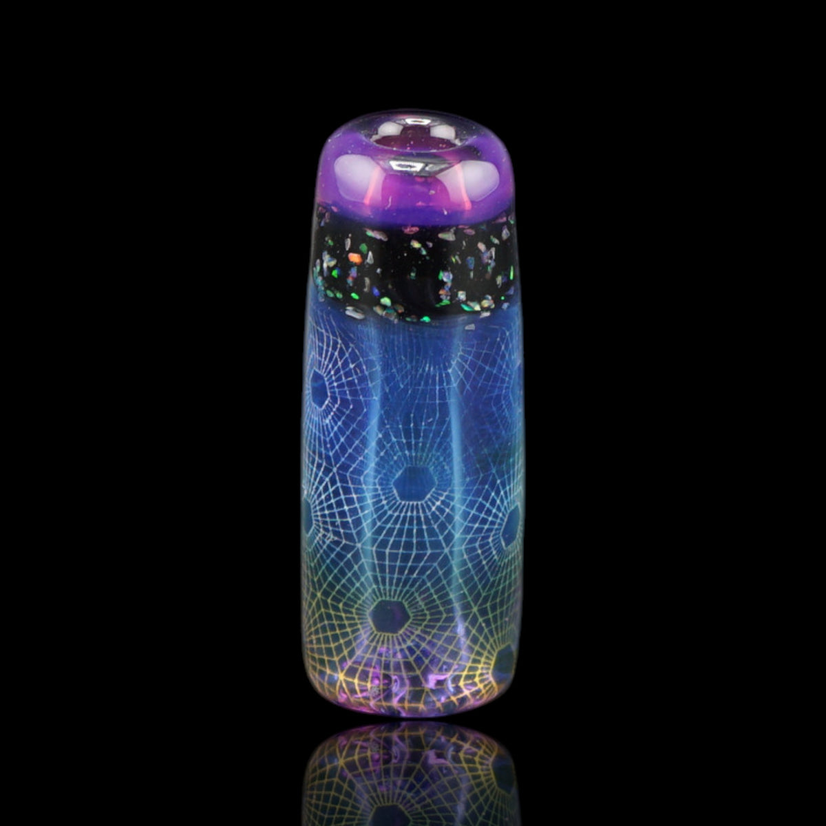 Hefe Glass Prismatic Web Collector Glastip mit Netzmuster und Crushed Opal