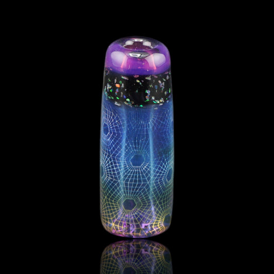 Hefe Glass Prismatic Web Collector Glastip mit Netzmuster und Crushed Opal