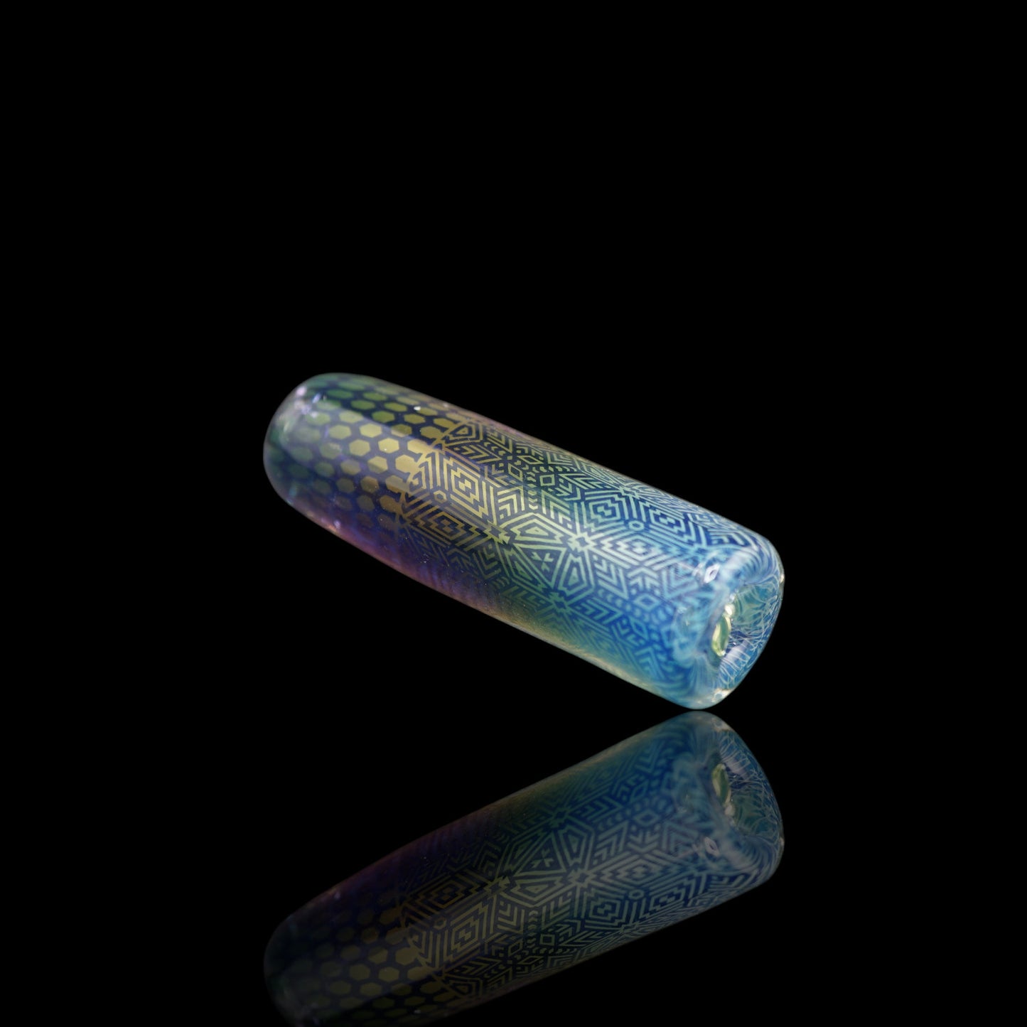 Handmade UV glass tip 10.8mm Hefe Glass geometric pattern