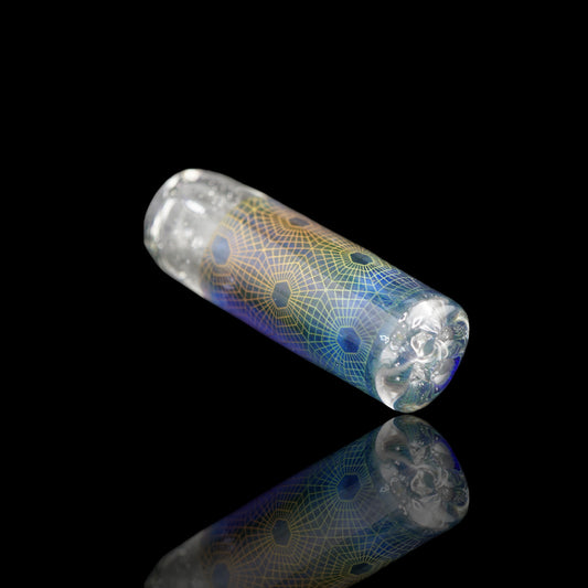hefeglass glass tip 11.4 mm glass filter joint dual uv effect blue red handmade