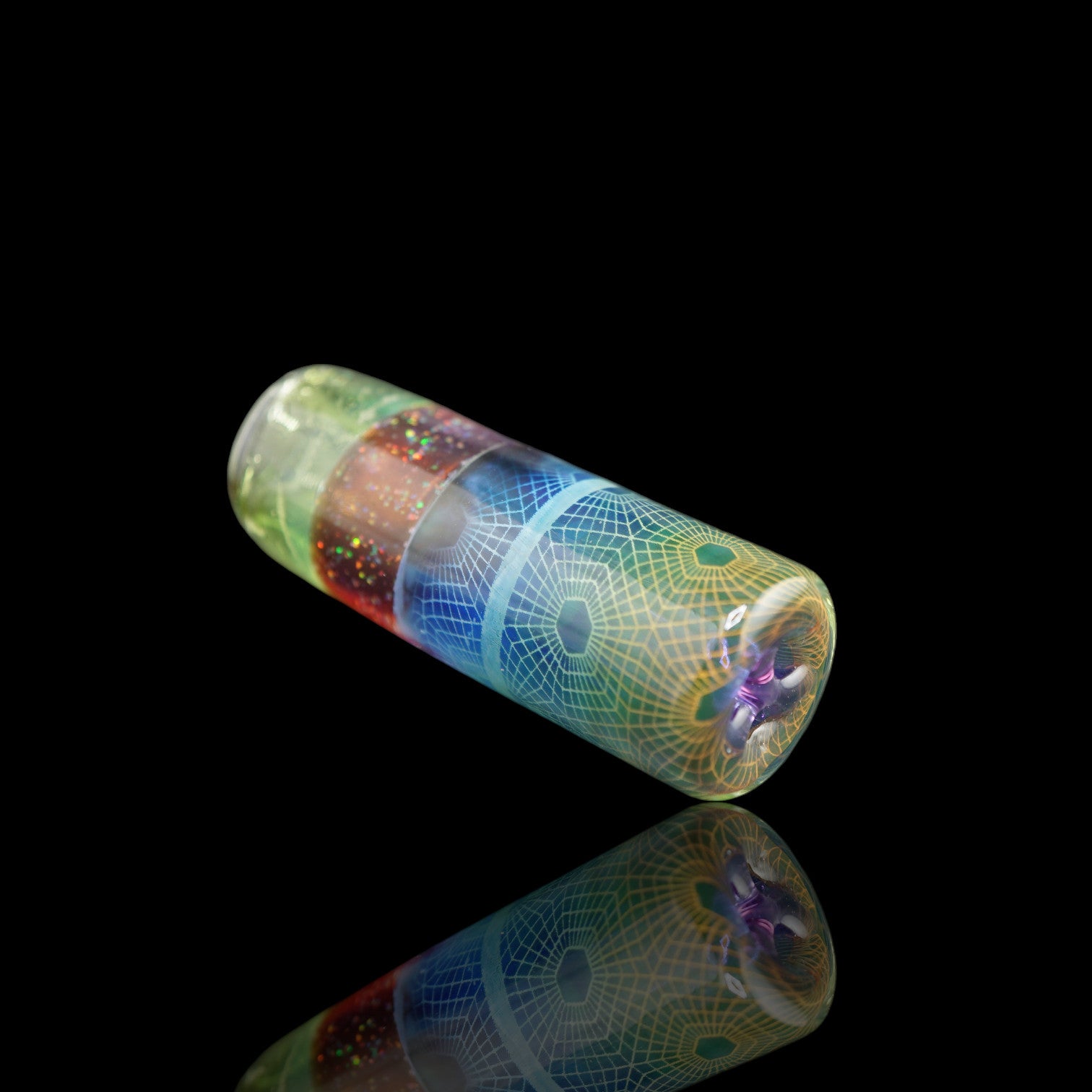12.3mm Glass Tip – Multi Color Pattern Glass Tip with Sparkle ...