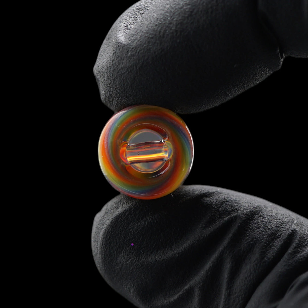 2-Loch-System mit transparentem Glassteg am Rainbow Melt Glastip mit 11,5 mm Durchmesser